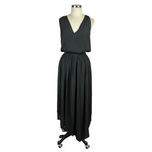 RAMY BROOK Glaimi Asymmetrical Midi Dress Women's Size XS NWT Black Satin LBD